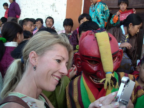 Kristen & tsechu clown